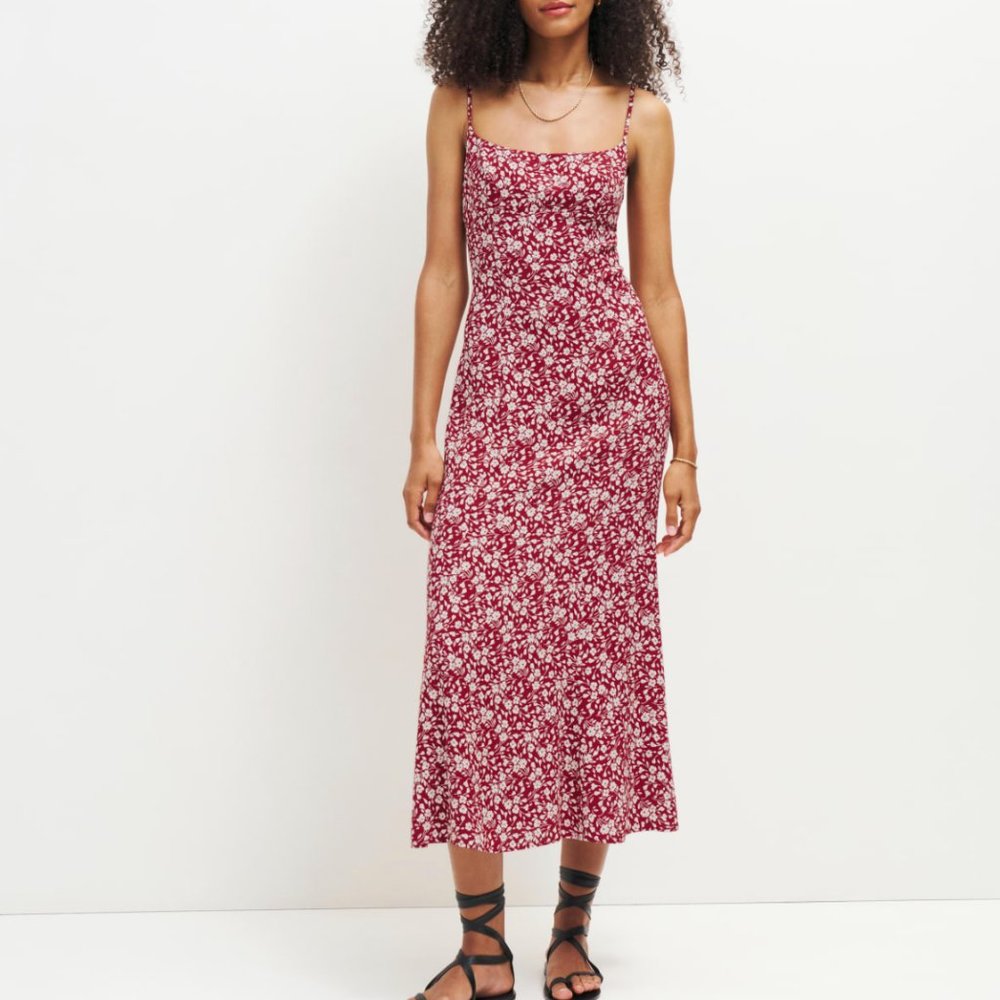 ✨ SALE✨Reformation Liya Midi Dress - Flower Girl Red Ivory Floral
